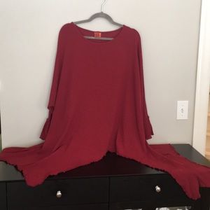 OH MY GAUZE! Size 2 Top Burgandy